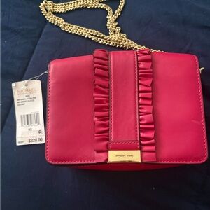 Michael Kors Pink Crossbody Bag with Gold Chain